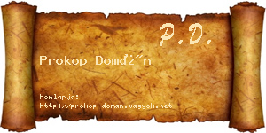 Prokop Domán névjegykártya